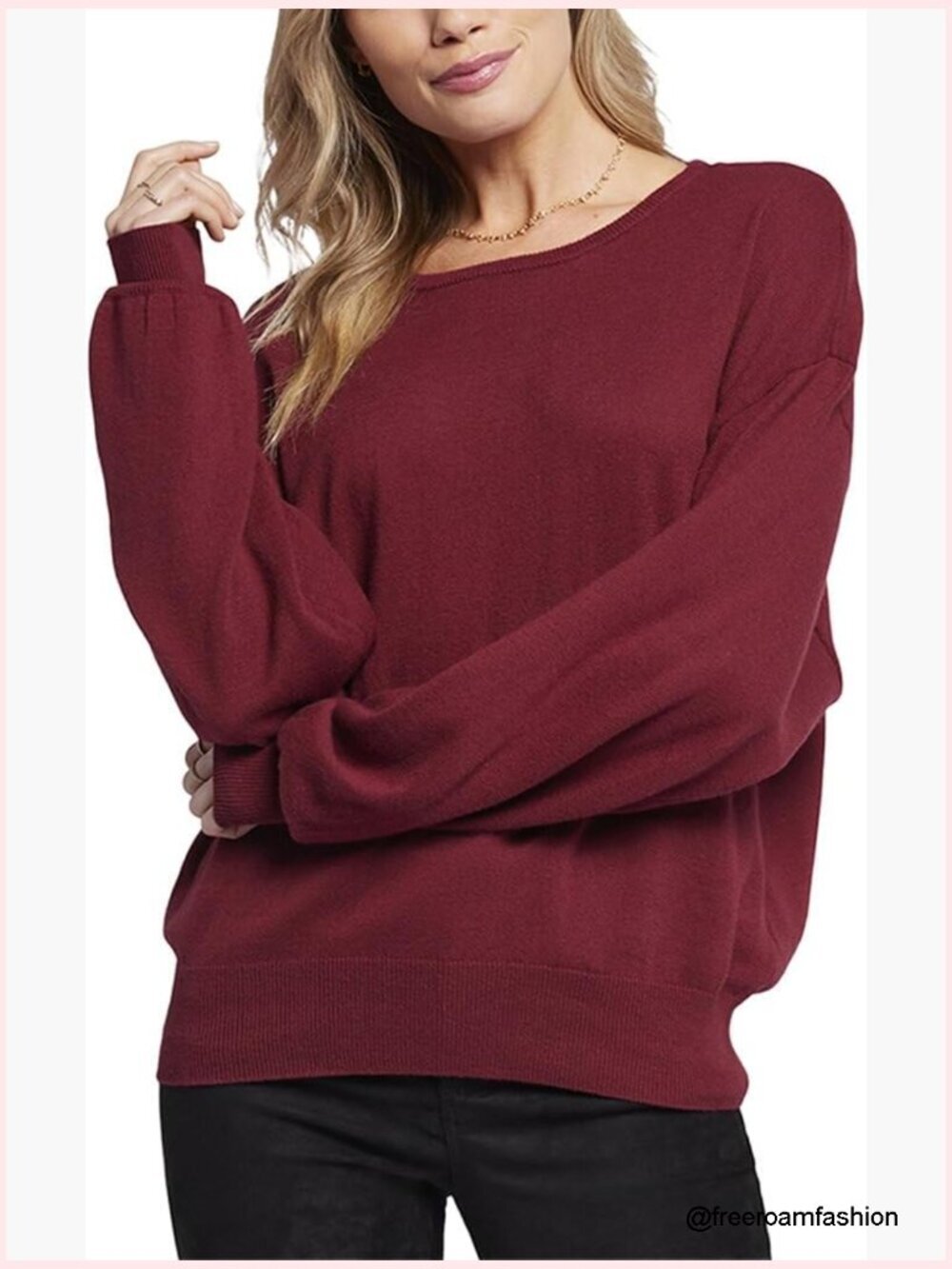 Dolman Sleeve Boat Neck Sweater, Cashmere Blend, Relaxed Fit